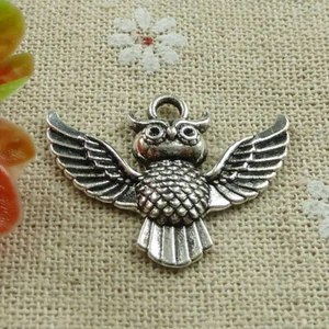 Free Ship 52 pcs tibetan silver owl charms pendant 30x24mm L-894 - Picture 1 of 4