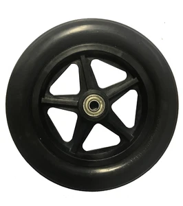 Sedia a rotelle elettrica pieghevole pieghevole 7" Ruota pneumatico solido anteriore D05 D09 D10 Powa9 - Foto 1 di 2