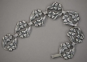 Vintage 1940’s Danecraft Floral Bracelet American Sterling Silver - Picture 1 of 4