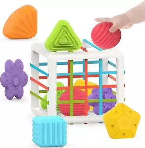 Montessori Toys for 1 Year Old, Toy 6 Pc Multi Sensory Shape, Toddler Developmen - Picture 1 of 12