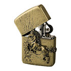 Zippo Lighter 1941 Running Horse BA Vintage Antique Brass Finish Windproof Gift