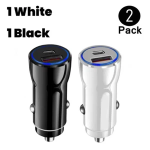 2 Stück USB-C Port PD Super Schnell Auto Ladegerät Adapter für iPhone Samsung Android - Bild 1 von 8