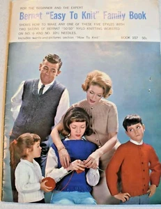 Bernat Handicrafter #107 Easy to Knit Pattern Booklet 1962 How-To Word Pictures - Picture 1 of 5