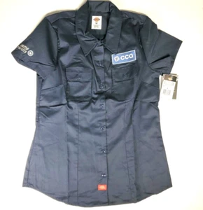NEW Dickies Work Shirt Women's MEDIUM Blue Short Sleeve Original Mechanic; *READ - Picture 1 of 11