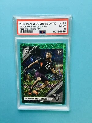TRAYVON MULLEN JR 2019 Donruss Optic Green Velocity Prizm Rookie RC PSA 9 - Image 1 of 4