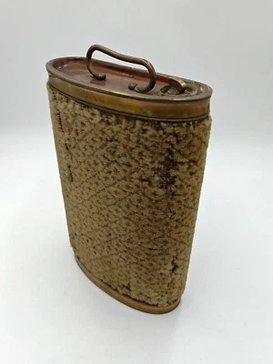 ancienne chaufferette moquette chauffe mains voiture militaria bouillotte MJ - Photo 1/4