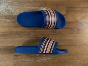 PAUL SMITH Ruben blue striped rubber slide sandals Size 9 42 authentic - Picture 1 of 7