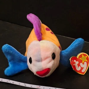Ty Beanie Babies Lips the Fish 1999 with Tag - Picture 1 of 3