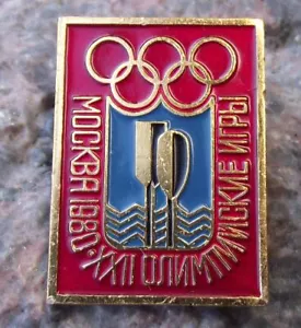 Juegos Olímpicos de Verano 1980 Moscú Sculls de Remo Barco Remos Evento Pin Insignia - Imagen 1 de 2
