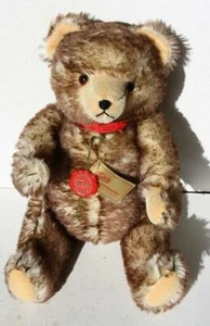 Hermann Teddy Bear Brown Tipped Mohair Plastic Hermann Tag #1598 Shaker Growler - Picture 1 of 1