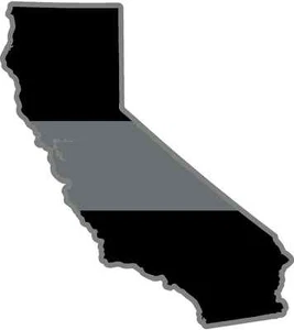 California CA state thin SILVER line decal Corrections Officer Sticker Decal V - Bild 1 von 1