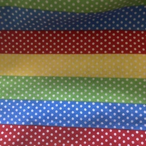 Lil Ones Dena 2007 White  Polka Dot On Striped Cotton Flannel Fabric BTY/W44” - Picture 1 of 10