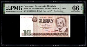 Germany - Democratic Rep. 1971 (ND 1985) - 10 Mark P#28b - PMG Gem UNC 66 EPQ - Picture 1 of 2