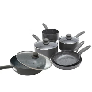 Durastone 6-teiliges graues Antihaft-Kochgeschirrset mit Wok - Induktionsgeeignet - Bild 1 von 7