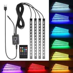 5V 48 LED RGB LED Strip Lights Truck Trailer Car Interior Remote Music Control - Picture 1 of 22