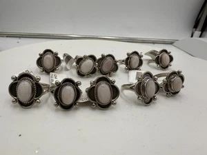10 Navajo Ring MOP Sterling Silver Size Various Vintage Statement - Picture 1 of 8
