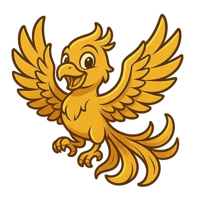 Fenice in oro cartone animato adesivo per auto 9 x 9 cm adesivo decorazione l... - Immagine 1 di 4