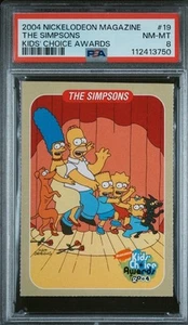 The SIMPSONS Rookie Rare Nickelodeon Kids Card 2004 Bart / Homer / Marge PSA 8 - Picture 1 of 4