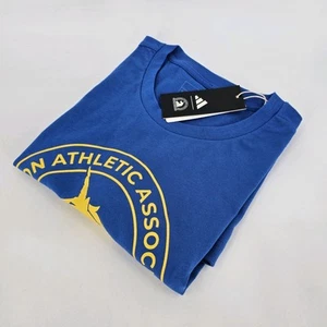 Adidas Boston Marathon 2024 BM24 Logo T-Shirt Mens LARGE L Blue Running Top NEW - Picture 1 of 13