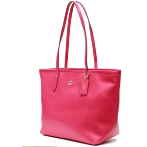 Bolso de Mano Coach City con Cremallera Rosa Rubí Cuero Cartera F58846 Bolso Dije Nuevo con Etiquetas $298 Minorista - Imagen 1 de 6