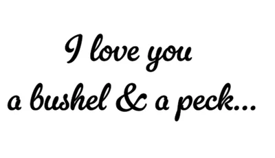 I Love You A Bushel And A Peck Vinyl Decal Sticker Farm Car Home Mirror Laptop - Image 1 of 4