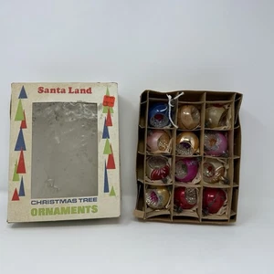 Vintage Shiny Brite Reflectors Santa Land Ornaments 12 Pack - Picture 1 of 6