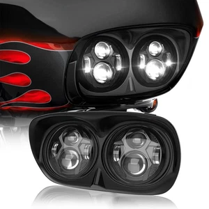 5.75" Dual LED Headlight High Low For Harley Touring FLTR Road Glide 1998-2013 - Picture 1 of 13