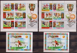 RAS AL KHAIMA 1970 SOCCER,Cpl MNH/** Overprint ImPerf + Perf Block-Sets + Sheets - Picture 1 of 1