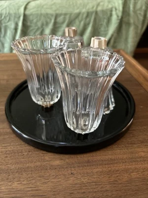 Lites votivos de vidrio transparente interior de hogar de colección para apliques. Lote de 4.  Por Homco. Foto 1 de 4