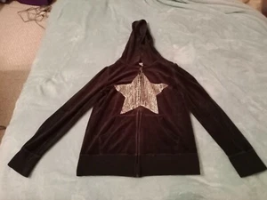 Circo Black Star Logo Glitter Girls Hoodie Size 14/16 - Picture 1 of 5