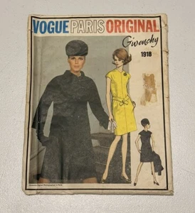 Vtg 60s Vogue Paris Original Sewing Pattern 1918 Givenchy Dress Jacket 8 w/Tag - Picture 1 of 10