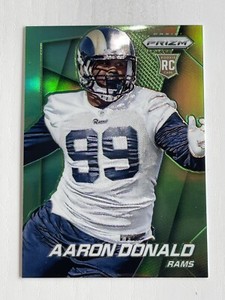 2014 Panini Prizm Aaron Donald #228 RC Rookie Card GREEN PRIZM LA Rams NFL