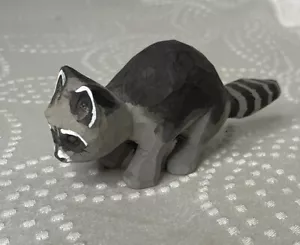 Raccoon Forest Figurine Decor Art Small Statue Gift Carving Miniature Animal - Picture 1 of 4