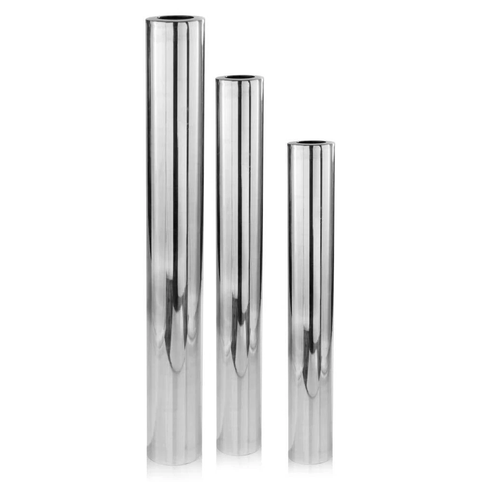 40 Silver Aluminum Cylinder Table Vase - Image 1 of 1