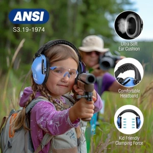 Kids Ear Protection Noise Cancelling Headphone Hearing Safety Earmuffs Set W/Bag - Picture 1 of 8