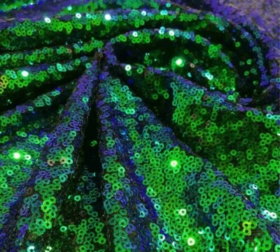 DIVAS TEXTILES Peacock Green Sequin Fabric sold by The Yard, Sequin Fabric,, Sequin Glitz
