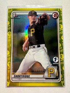 K46,762 - 2020 Bowman 1st Edition Yellow Foil #BFE9 Aaron Shortridge #/75