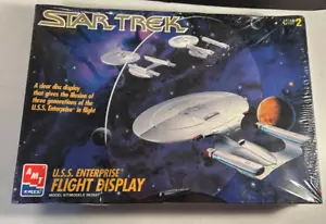 1995 New AMT Star Trek USS Enterprise Flight Display NCC-1701 A D Model Sealed - Picture 1 of 4