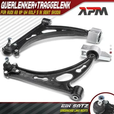 2x Querlenker + Traggelenk vorne L + R für Audi A3 VW Caddy Golf 5 6 Touran Seat - Bild 1 von 4