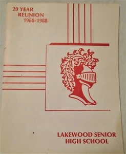 Vintage Lakewood Senior High School Class of 1968 20 Year Reunion Book 1988 - Picture 1 of 10