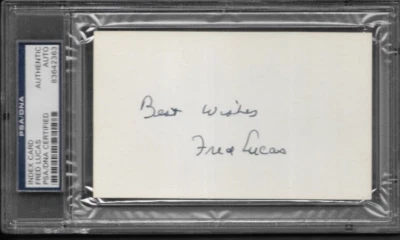 Index Card Autograph Red Lucas Phillies Debut 1935 D.1987 PSA/DNA - Image 1 of 2