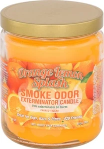 Smoke Odor Exterminator Candle Orange Lemon Splash (9) 13oz Jars Free Shipping - Picture 1 of 1