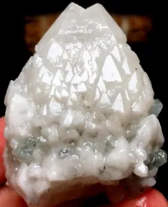 83g NATURAL Castle cactus skeletal Elestial QUARTZ Crystal Point&Fluorite q694 - Picture 1 of 6