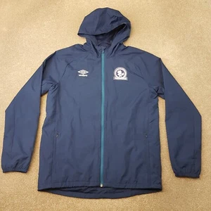 Blackburn Rovers Jacket Medium Blue Rain Football Training Windbreaker Umbro - Picture 1 of 10