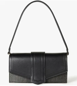 The Drop Women's Safiya Flap Shoulder Bag, Black Straw, One Size - Picture 1 of 5