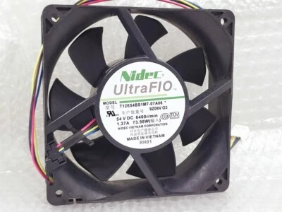NIDEC T12E54BS1M7-07A06 12CM 12038 54V 1.37A 4-Wire Cooling Fan - Image 1 of 4