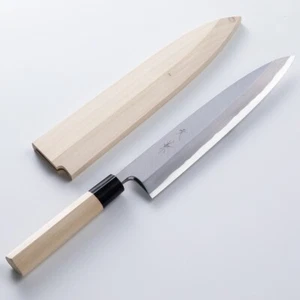 SAKAI MOTOKANE MIOROSHI DEBA (BUTCHER KNIFE) SHIROGAMI NO.2 WOODEN CASE, 240mm - Picture 1 of 6