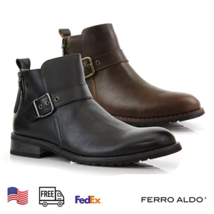 Ferro Aldo DALTON Men's Casual Zipper Motorcycle Ankle Chelsea Boots - Picture 1 of 20