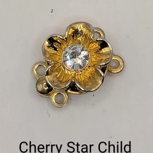 Vintage Gold PL Rhinestone Set Box clasp For bracelet necklace - Picture 1 of 4