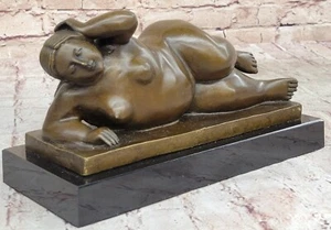 Full Figure Nude Woman Tribute Fernando Botero Bronze Sculpture Statue - Picture 1 of 10